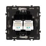 Розетка телефонная двойная софт-тач SCT-MTL2-SFPL-GD (2хRJ-11 4C) Arlight 054310(1)