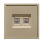 Розетка телефонная двойная софт-тач SCT-MTL2-SFPL-GD (2хRJ-11 4C) Arlight 054310(1)