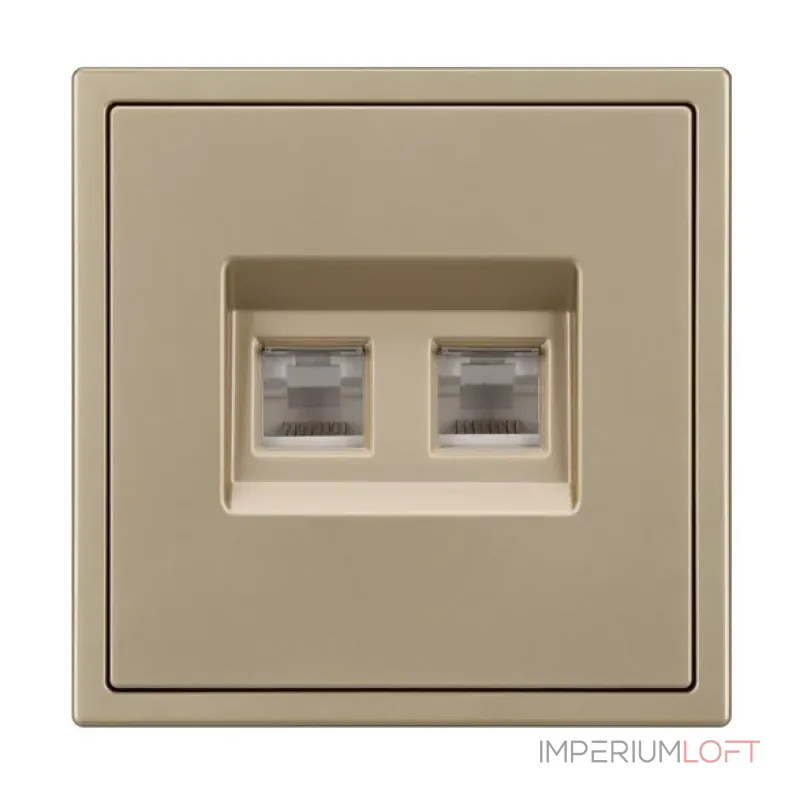 Розетка телефонная двойная софт-тач SCT-MTL2-SFPL-GD (2хRJ-11 4C) Arlight 054310(1)
