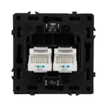 Розетка телефонная двойная софт-тач SCT-MTL2-SFPL-GR (2хRJ-11 4C) Arlight 054311(1)