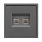 Механизм сдвоенной телефонной розетки SCT-NOBE-MTL2-SFPL-GR (RJ-11 4C) Arlight 054311