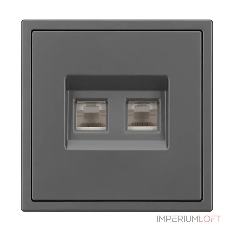 Механизм сдвоенной телефонной розетки SCT-NOBE-MTL2-SFPL-GR (RJ-11 4C) Arlight 054311