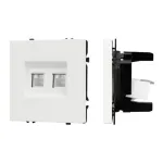 Механизм сдвоенной компьютерной розетки SCT-NOBE-MPC2-SFPL-WH (RJ-45 CAT6) Arlight 054312