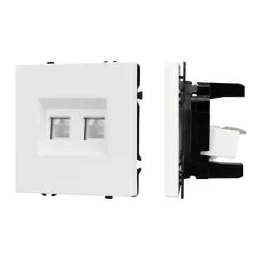 Механизм сдвоенной компьютерной розетки SCT-NOBE-MPC2-SFPL-WH (RJ-45 CAT6) Arlight 054312