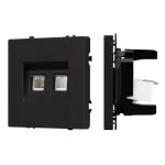 Розетка компьютерная двойная софт-тач SCT-MPC2-SFPL-BK (2хRJ-45 CAT6) Arlight 054313(1)