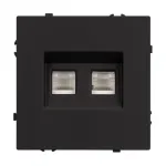 Розетка компьютерная двойная софт-тач SCT-MPC2-SFPL-BK (2хRJ-45 CAT6) Arlight 054313(1)