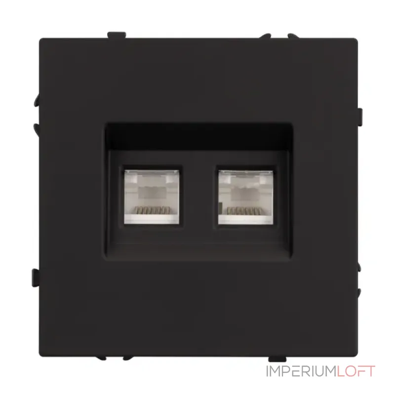 Розетка компьютерная двойная софт-тач SCT-MPC2-SFPL-BK (2хRJ-45 CAT6) Arlight 054313(1)