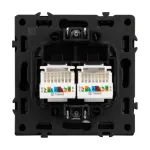 Розетка компьютерная двойная софт-тач SCT-MPC2-SFPL-BK (2хRJ-45 CAT6) Arlight 054313(1)