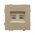Механизм сдвоенной компьютерной розетки SCT-NOBE-MPC2-SFPL-GD (RJ-45 CAT6) Arlight 054314
