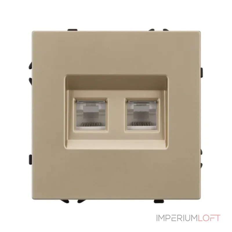 Механизм сдвоенной компьютерной розетки SCT-NOBE-MPC2-SFPL-GD (RJ-45 CAT6) Arlight 054314