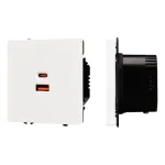 Механизм розетки с быстрой USB зарядкой SCT-NOBE-MUAC-SFPL-FC-WH (65W QC3) Arlight 054316