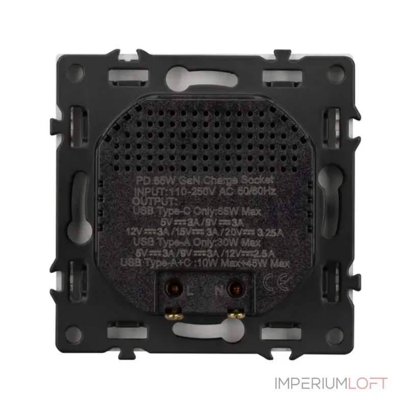 Механизм розетки с быстрой USB зарядкой SCT-NOBE-MUAC-SFPL-FC-WH (65W QC3) Arlight 054316