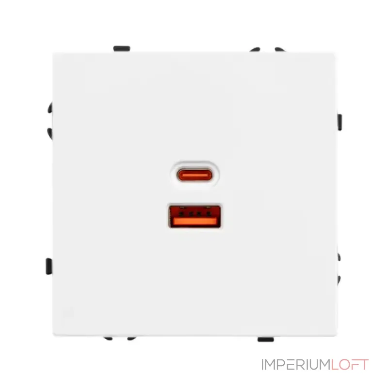 Механизм розетки с быстрой USB зарядкой SCT-NOBE-MUAC-SFPL-FC-WH (65W QC3) Arlight 054316
