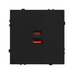 USB-розетка тип A+C софт-тач SCT-MUAC-SFPL-FC-BK (65W QC3) Arlight 054317(1)