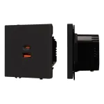 Механизм розетки с быстрой USB зарядкой SCT-NOBE-MUAC-SFPL-FC-BK (65W QC3) Arlight 054317
