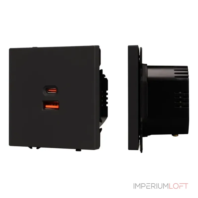 Механизм розетки с быстрой USB зарядкой SCT-NOBE-MUAC-SFPL-FC-BK (65W QC3) Arlight 054317 Механизм розетки с быстрой USB зарядкой SCT-NOBE-MUAC-SFPL-FC-BK (65W QC3) Arlight 054317