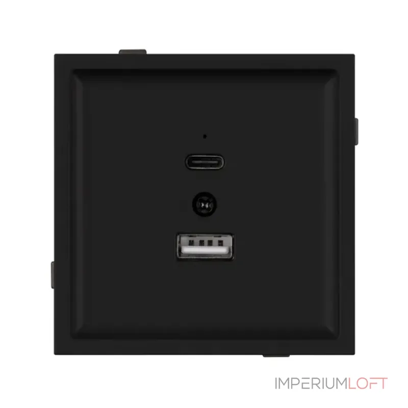 Механизм USB розетки O-MUAC-SFPL-BK (5V 3A QC3) Arlight 054536