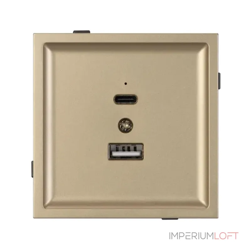 Механизм USB розетки O-MUAC-SFPL-GD (5V 3A QC3) Arlight 054537