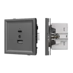 Механизм USB розетки O-MUAC-SFPL-GR (5V 3A QC3) Arlight 054538