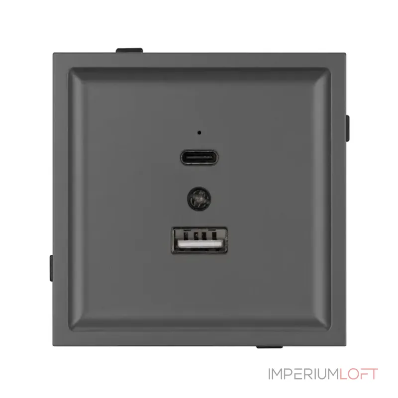 Механизм USB розетки O-MUAC-SFPL-GR (5V 3A QC3) Arlight 054538