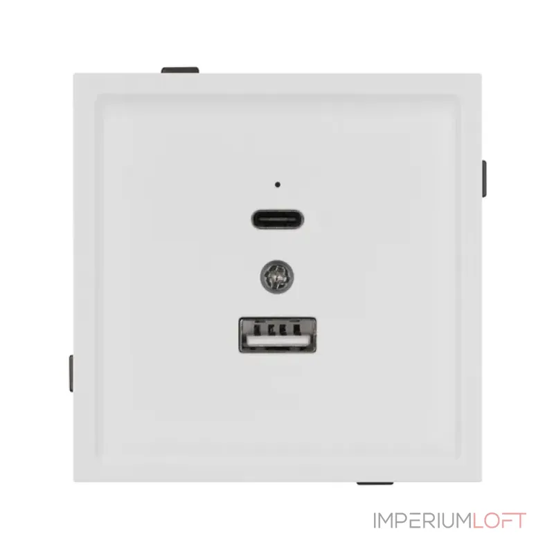 Механизм USB розетки O-MUAC-SFPL-WH (5V 3A QC3) Arlight 054539