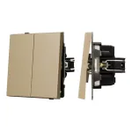 Механизм выключателя двухклавишный проходной SWT-TENDO-MKP2-SFPL-GD (230V 10A) Arlight 054554