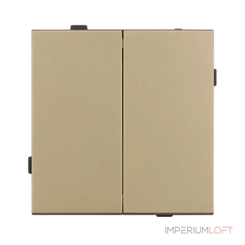 Механизм выключателя двухклавишный проходной SWT-TENDO-MKP2-SFPL-GD (230V 10A) Arlight 054554