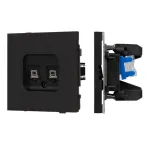 Механизм компьютерной розетки двойной O-MPC2-SFPL-BK (RJ-45 CAT6) Arlight 054595