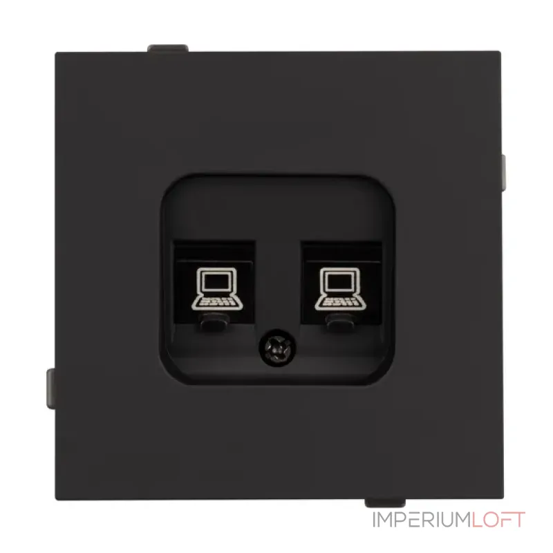 Механизм компьютерной розетки двойной O-MPC2-SFPL-BK (RJ-45 CAT6) Arlight 054595 Механизм компьютерной розетки двойной O-MPC2-SFPL-BK (RJ-45 CAT6) Arlight 054595