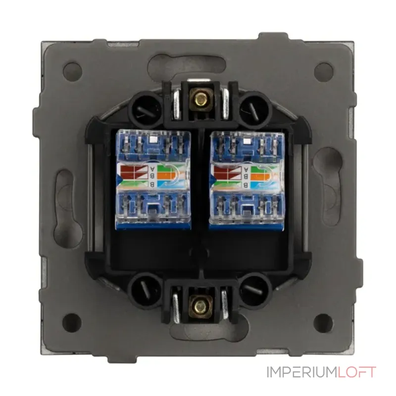 Механизм компьютерной розетки двойной O-MPC2-SFPL-BK (RJ-45 CAT6) Arlight 054595 Механизм компьютерной розетки двойной O-MPC2-SFPL-BK (RJ-45 CAT6) Arlight 054595