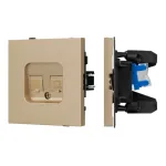 Механизм компьютерной розетки двойной O-MPC2-SFPL-GD (RJ-45 CAT6) Arlight 054596