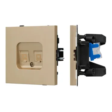 Механизм компьютерной розетки двойной O-MPC2-SFPL-GD (RJ-45 CAT6) Arlight 054596 Механизм компьютерной розетки двойной O-MPC2-SFPL-GD (RJ-45 CAT6) Arlight 054596