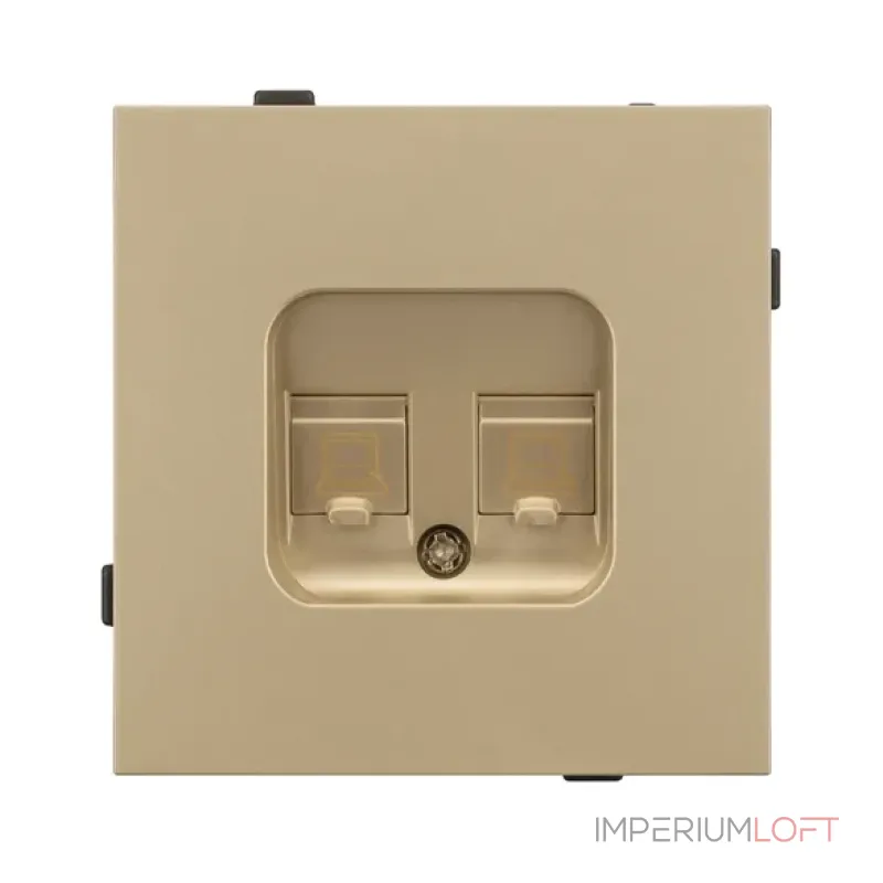Механизм компьютерной розетки двойной O-MPC2-SFPL-GD (RJ-45 CAT6) Arlight 054596 Механизм компьютерной розетки двойной O-MPC2-SFPL-GD (RJ-45 CAT6) Arlight 054596