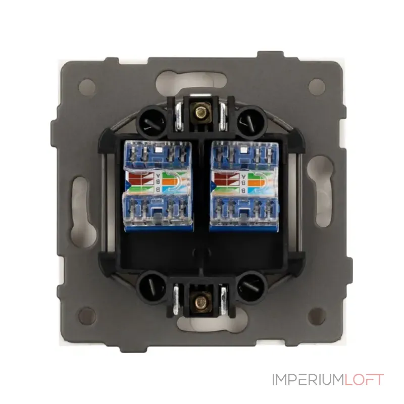 Механизм компьютерной розетки двойной O-MPC2-SFPL-GD (RJ-45 CAT6) Arlight 054596 Механизм компьютерной розетки двойной O-MPC2-SFPL-GD (RJ-45 CAT6) Arlight 054596