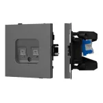 Механизм компьютерной розетки двойной O-MPC2-SFPL-GR (RJ-45 CAT6) Arlight 054597