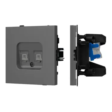 Механизм компьютерной розетки двойной O-MPC2-SFPL-GR (RJ-45 CAT6) Arlight 054597 Механизм компьютерной розетки двойной O-MPC2-SFPL-GR (RJ-45 CAT6) Arlight 054597