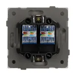 Механизм компьютерной розетки двойной O-MPC2-SFPL-GR (RJ-45 CAT6) Arlight 054597