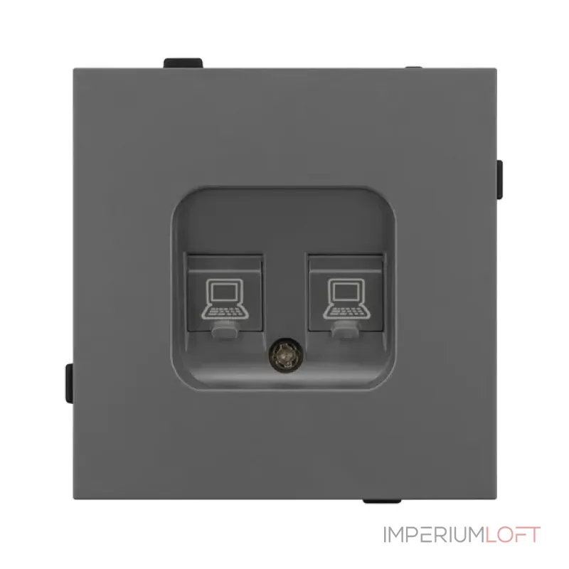 Механизм компьютерной розетки двойной O-MPC2-SFPL-GR (RJ-45 CAT6) Arlight 054597 Механизм компьютерной розетки двойной O-MPC2-SFPL-GR (RJ-45 CAT6) Arlight 054597