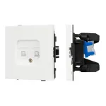Механизм компьютерной розетки двойной O-MPC2-SFPL-WH (RJ-45 CAT6) Arlight 054598