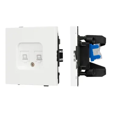 Механизм компьютерной розетки двойной O-MPC2-SFPL-WH (RJ-45 CAT6) Arlight 054598 Механизм компьютерной розетки двойной O-MPC2-SFPL-WH (RJ-45 CAT6) Arlight 054598