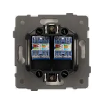 Механизм компьютерной розетки двойной O-MPC2-SFPL-WH (RJ-45 CAT6) Arlight 054598