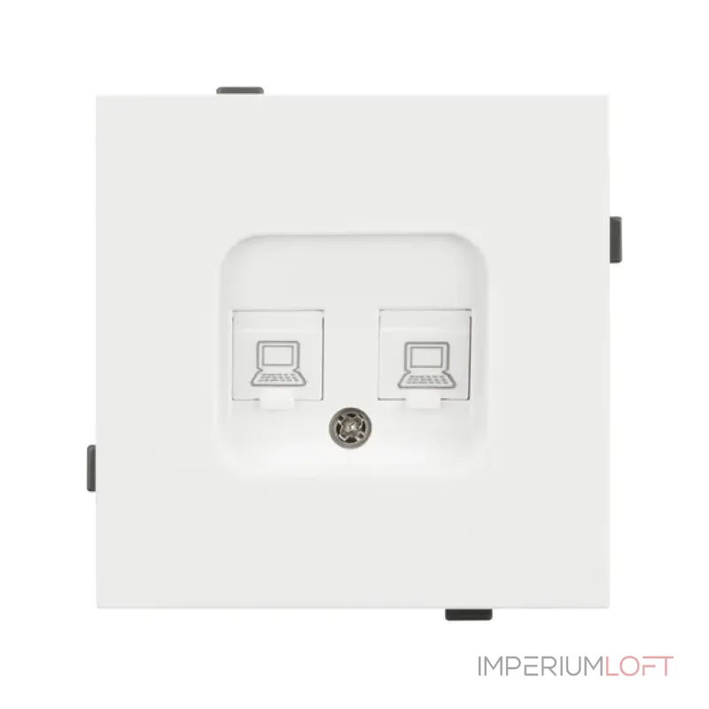 Механизм компьютерной розетки двойной O-MPC2-SFPL-WH (RJ-45 CAT6) Arlight 054598 Механизм компьютерной розетки двойной O-MPC2-SFPL-WH (RJ-45 CAT6) Arlight 054598