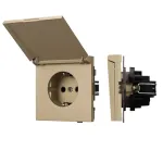 Механизм розетки влагозащищённый O-MCP-SFPL-GD (230V 16A) Arlight 054600