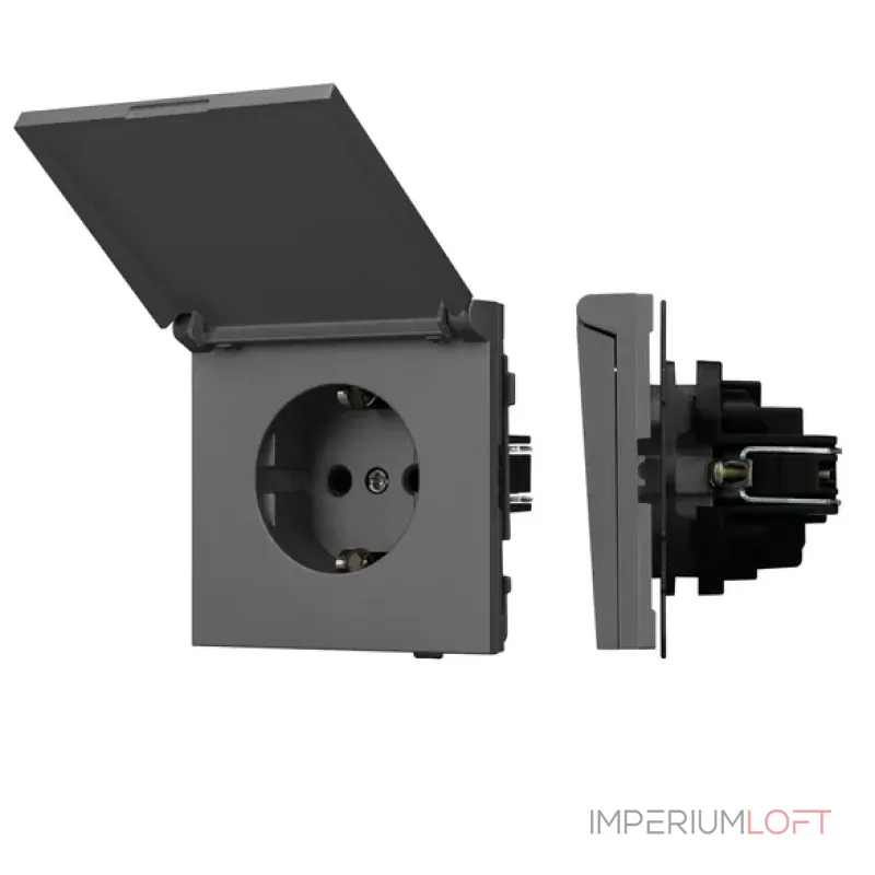 Механизм розетки влагозащищённый O-MCP-SFPL-GR (230V 16A) Arlight 054601 Механизм розетки влагозащищённый O-MCP-SFPL-GR (230V 16A) Arlight 054601