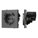 Механизм розетки с USB зарядкой O-MUAA-SFPL-GR (230V 16A) Arlight 054605