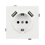 Механизм розетки с USB зарядкой O-MUAA-SFPL-WH (230V 16A) Arlight 054606