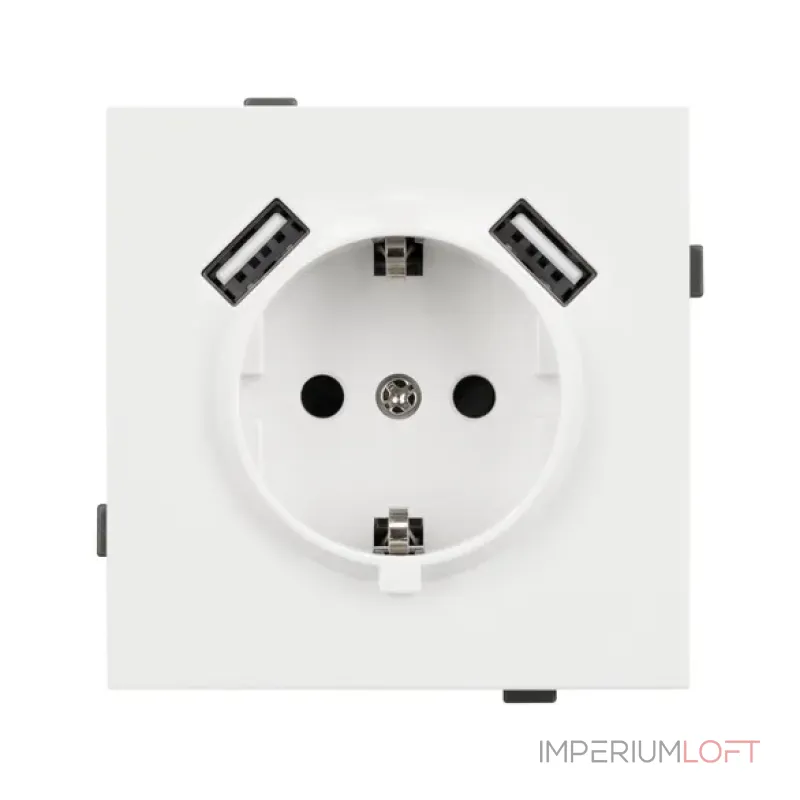 Механизм розетки с USB зарядкой O-MUAA-SFPL-WH (230V 16A) Arlight 054606 Механизм розетки с USB зарядкой O-MUAA-SFPL-WH (230V 16A) Arlight 054606