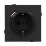 Механизм розетки с USB зарядкой O-MUAC-SFPL-BK (230V 16A) Arlight 054607