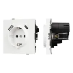 Механизм розетки с USB зарядкой O-MUAC-SFPL-WH (230V 16A) Arlight 054610