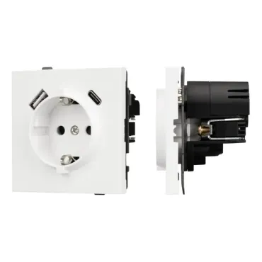 Механизм розетки с USB зарядкой O-MUAC-SFPL-WH (230V 16A) Arlight 054610 Механизм розетки с USB зарядкой O-MUAC-SFPL-WH (230V 16A) Arlight 054610